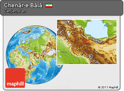 Physical Location Map of Chenār-e Bālā