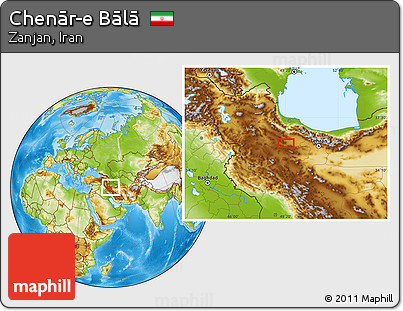Physical Location Map of Chenār-e Bālā