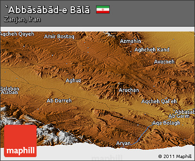 Physical Panoramic Map of `Abbāsābād-e Bālā