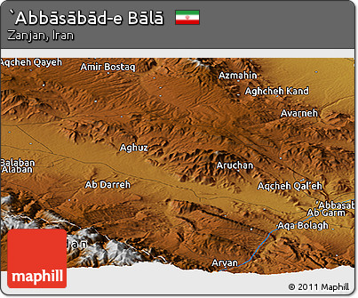 Physical Panoramic Map of `Abbāsābād-e Bālā