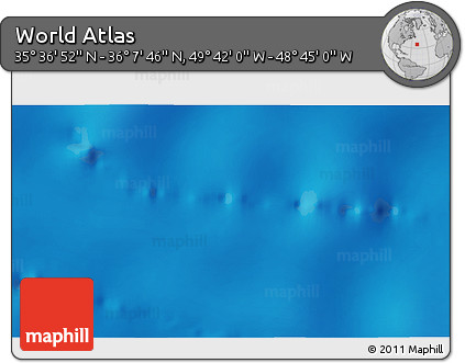 Physical 3D Map of the Area around 35° 52' 19" N, 49° 13' 30" W