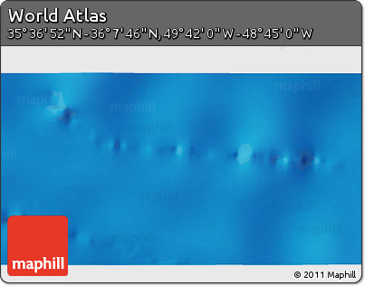 Shaded Relief 3D Map of the Area around 35° 52' 19" N, 49° 13' 30" W