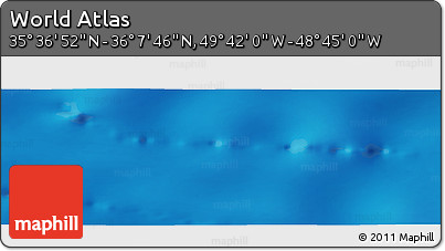 Physical Panoramic Map of the Area around 35° 52' 19" N, 49° 13' 30" W