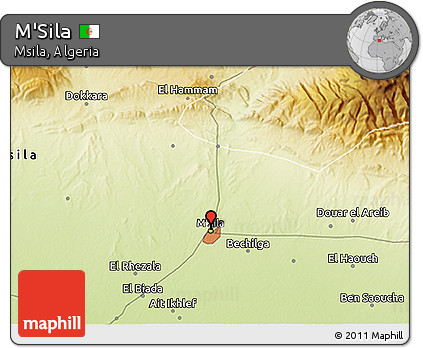 Physical 3D Map of M'Sila