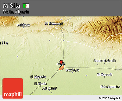 Physical 3D Map of M'Sila