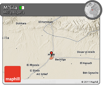 Shaded Relief 3D Map of M'Sila