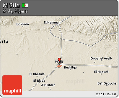 Shaded Relief 3D Map of M'Sila