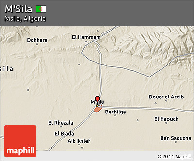 Shaded Relief 3D Map of M'Sila
