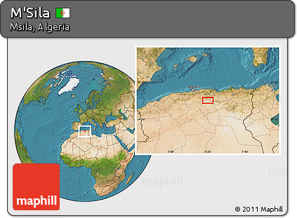 Satellite Location Map of M'Sila