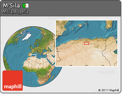 Satellite Location Map of M'Sila