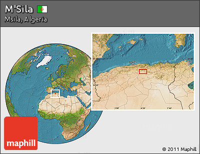 Satellite Location Map of M'Sila