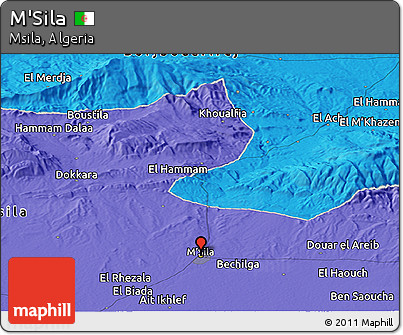 Political Panoramic Map of M'Sila