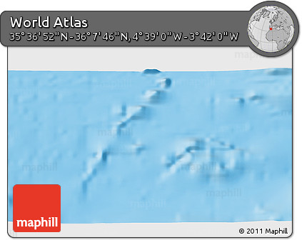 Physical 3D Map of the Area around 35° 52' 19" N, 4° 10' 30" W