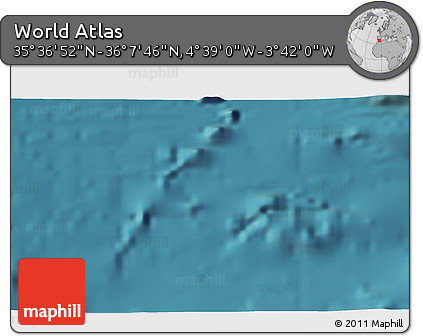 Satellite 3D Map of the Area around 35° 52' 19" N, 4° 10' 30" W