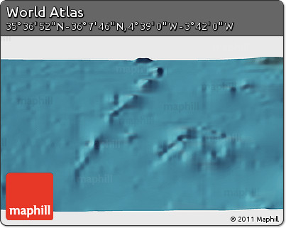 Satellite 3D Map of the Area around 35° 52' 19" N, 4° 10' 30" W