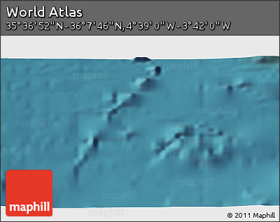 Satellite 3D Map of the Area around 35° 52' 19" N, 4° 10' 30" W