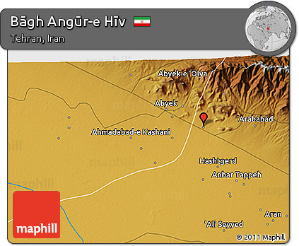 Physical 3D Map of Bāgh Angūr-e Hīv