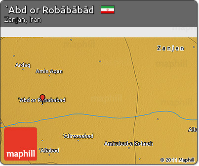 Physical 3D Map of `Abd Or Robābābād