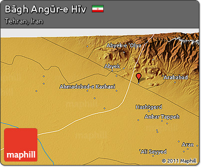 Physical 3D Map of Bāgh Angūr-e Hīv