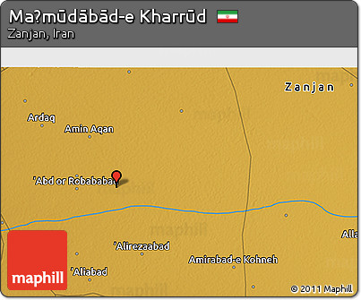 Physical 3D Map of Maḩmūdābād-e Kharrūd