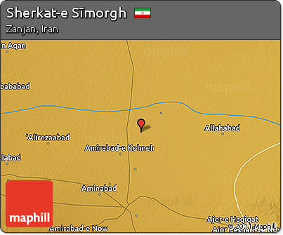 Physical 3D Map of Sherkat-e Sīmorgh