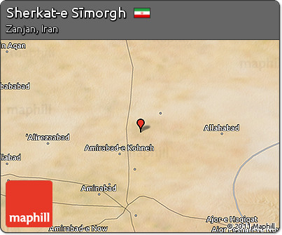 Satellite 3D Map of Sherkat-e Sīmorgh