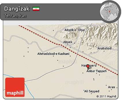 Shaded Relief 3D Map of Dangīzak