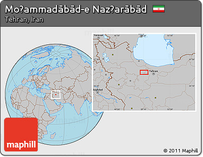 Gray Location Map of Moḩammadābād-e Naz̧arābād