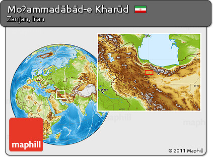 Physical Location Map of Moḩammadābād-e Kharūd