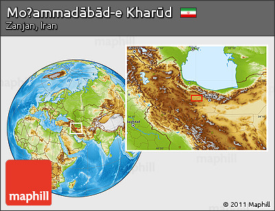 Physical Location Map of Moḩammadābād-e Kharūd