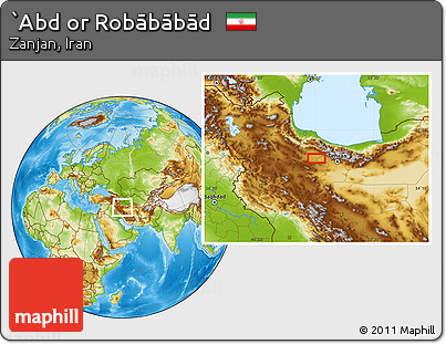 Physical Location Map of `Abd Or Robābābād