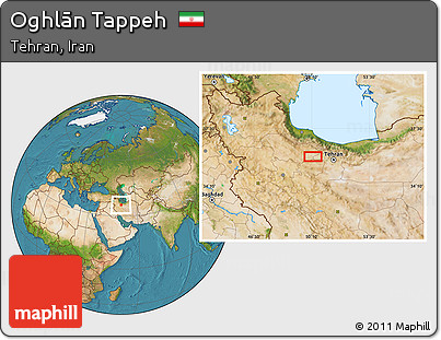 Satellite Location Map of Oghlān Tappeh