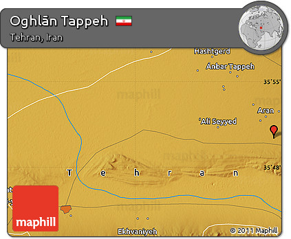 Physical Map of Oghlān Tappeh