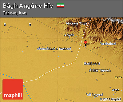 Physical Map of Bāgh Angūr-e Hīv