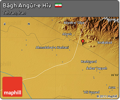 Physical Map of Bāgh Angūr-e Hīv