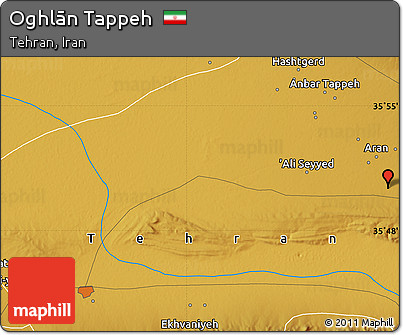 Physical Map of Oghlān Tappeh