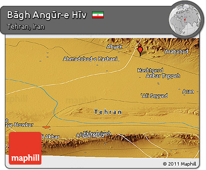 Physical Panoramic Map of Bāgh Angūr-e Hīv