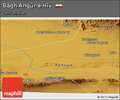 Physical Panoramic Map of Bāgh Angūr-e Hīv