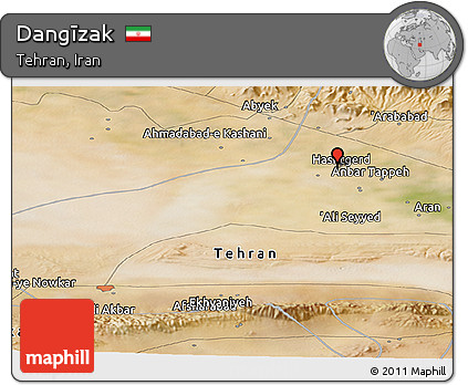 Satellite Panoramic Map of Dangīzak