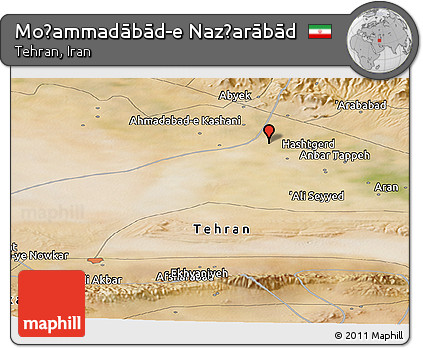 Satellite Panoramic Map of Moḩammadābād-e Naz̧arābād