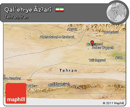 Satellite Panoramic Map of Qal`eh-ye Āz̄arī