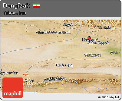 Satellite Panoramic Map of Dangīzak