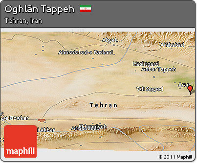 Satellite Panoramic Map of Oghlān Tappeh