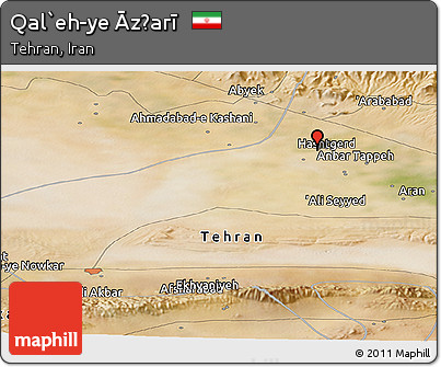Satellite Panoramic Map of Qal`eh-ye Āz̄arī