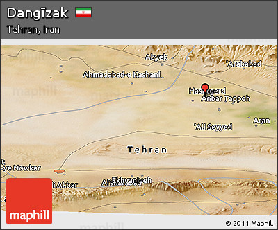 Satellite Panoramic Map of Dangīzak