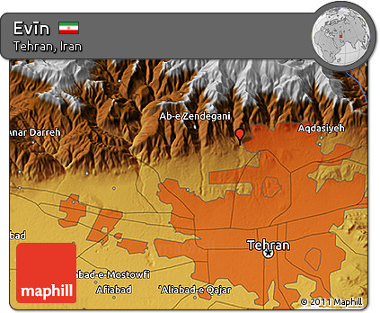 Physical 3D Map of Evīn