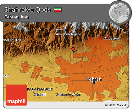 Physical 3D Map of Shahrak-e Qods