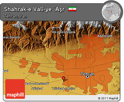 Physical 3D Map of Shahrak-e Valī-ye `Aşr