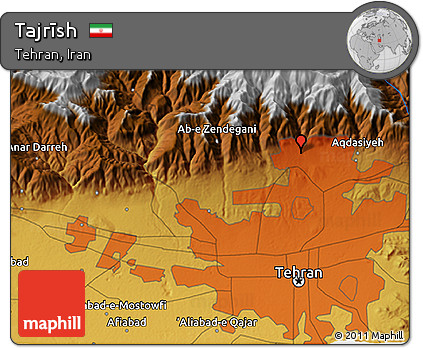 Physical 3D Map of Tajrīsh