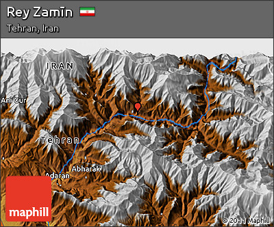 Physical 3D Map of Rey Zamīn